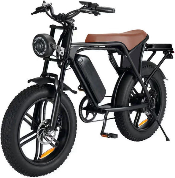 20” Electric Bike, 20 Inch E Bike, Hybrid Bike, Adult Bicycle, 48V 15AH Battery, Brushless Motor, LCD Display, 7 Gear, Rear Seat, Throttle, Suspension, Disc Brakes, Headlight, Indicators, New