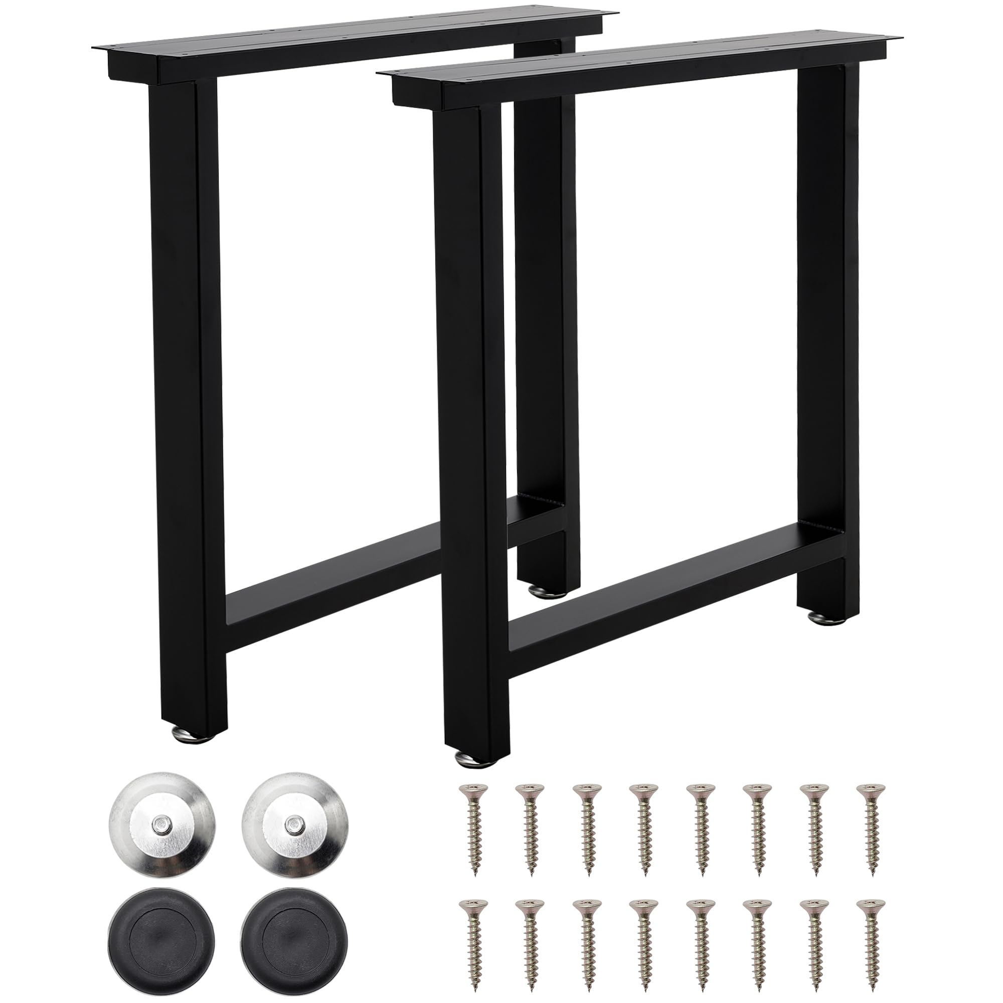 INMOZATA Table Legs, Set of 2 Heavy Duty Industrial T-shaped DIY Furniture Legs Metal with Widened Mounting Plate for Desk Dining Table Coffee Table Breakfast Bench, W60 X H72cm