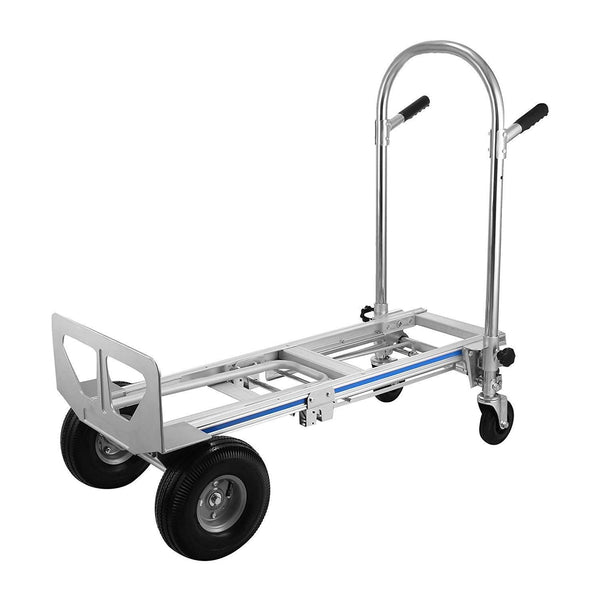 3 in 1 Aluminum Hand Truck 770Lbs/350Kg Capacity Folding Aluminum Alloy Cart Dolly Utility Cart Trolley Heavy Duty with 2 or 4 Flat Free Wheels (3 in 1)
