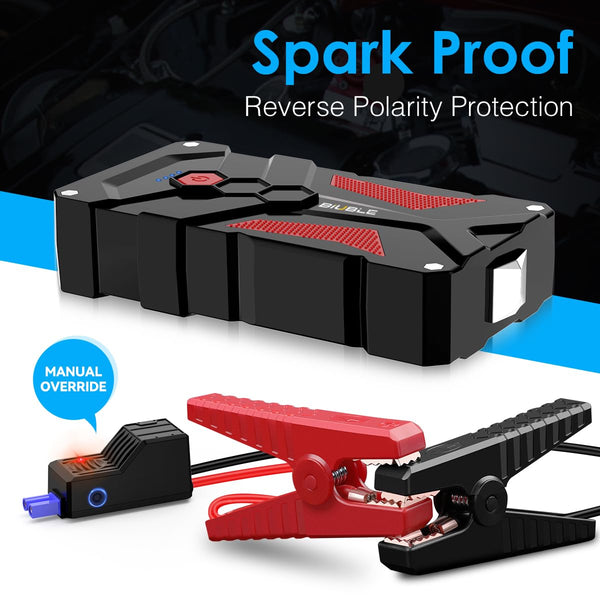 BIUBLE Jump Starter 5000A Car Battery Booster Jump Starter 12V Portable Power Pack (up to 7.0L Gas or 5.5L Diesel Engine), Car Starter Power Bank with LED Flashlight,Force Start