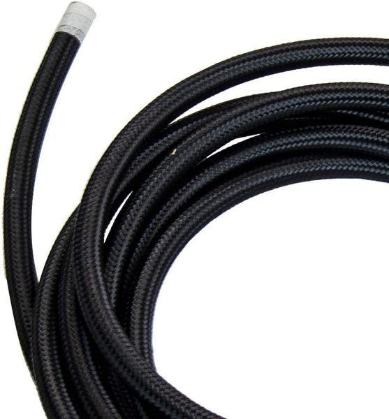 maXpeedingrods AN6 5M Stainless Steel Flexible Braided Fuel Hose Remote Oil Cooler Line Coolant Pipe 0.55", with Hose End Fitting Adapters