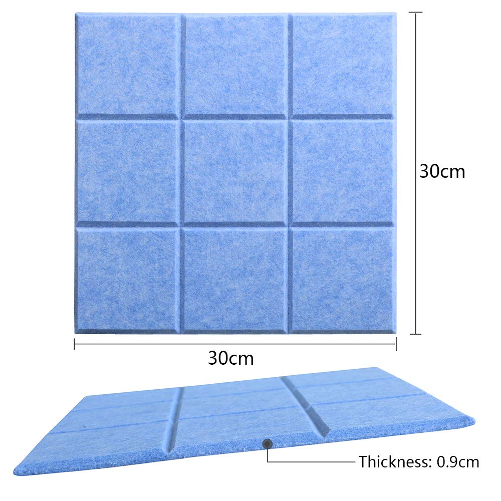 Uoisaiko Large 30x30cm Felt Board Tiles with 30 Pins, Pack of 6 Bulletin Board Notice Boards for Home Office Kitchen, Self Adhesive Pin Board Wall Tiles for Photos Memos