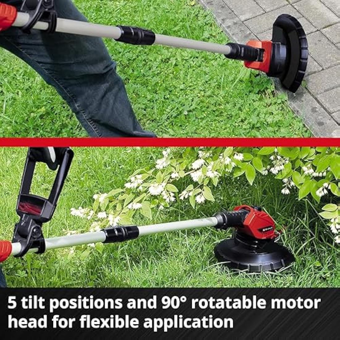 Einhell Power X-Change 18V Cordless Strimmer - 24cm Cutting Width, Cordless Grass Trimmer and Lawn Edger, Includes 20 x Blades - GE-CT 18 Li Solo Lawn Trimmer (Battery Not Included)