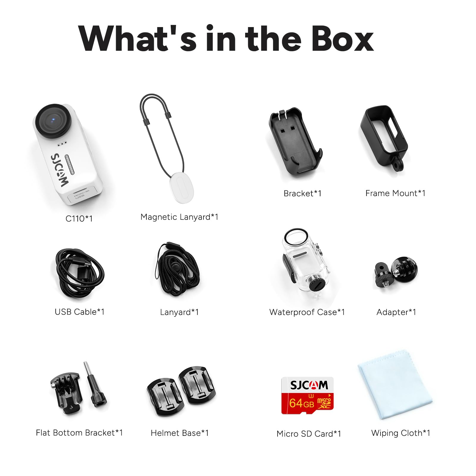 SJCAM C110 Magnetic Mini Body Camera,4K 200min | 64GB Card Bodycam with Audio & Video Recording, EIS Stabilisation,8x Zoom,30M Waterproof Pocket Action Cam WIFI Vlogging Camera,f/2.0 POV Cam,Black