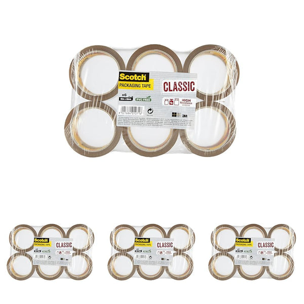Scotch 28280 Classic Clear Packing Tape. Easy To Unwind Box Sealing Tape. Ideal for Sealing Boxes and Parcels. 6 Rolls