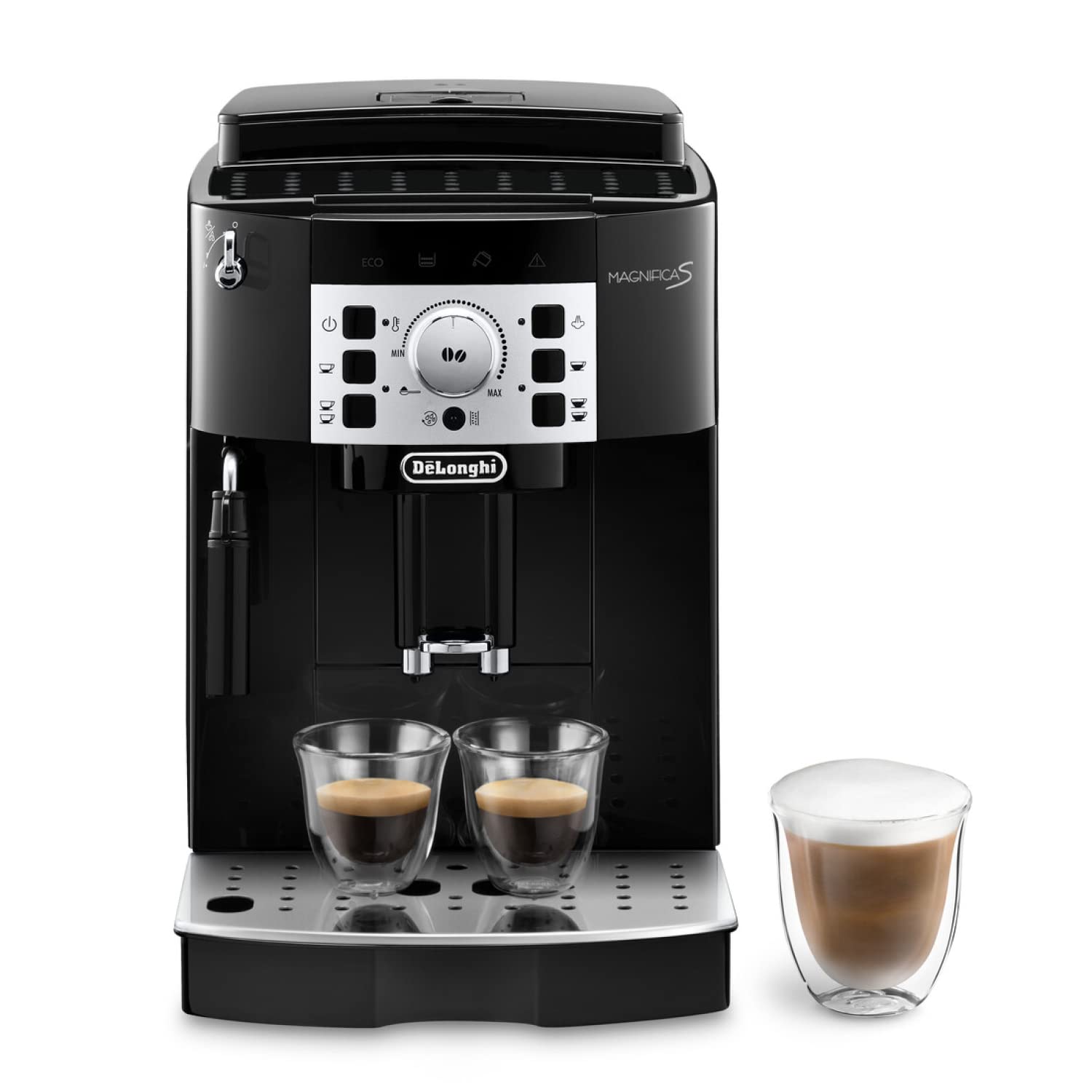De'Longhi Magnifica Evo Next ECAM312.80.TB, Automatic Coffee Machine With Automatic Milk Frother, Bean To Cup Coffee and Cappuccino Machine with Intuitive Touch Display, Black/Titanium