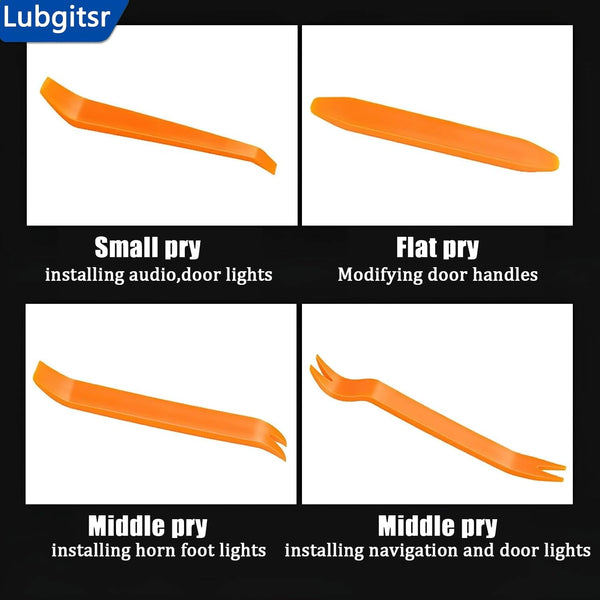 12 Pcs Auto Trim Removal Tool, Auto Door Clip Panel Trim Removal Tool Kits Stereo Radio Interior Light Repair Tool Kit for Car Radio Stereo Door Audio Panel Trim, Orange