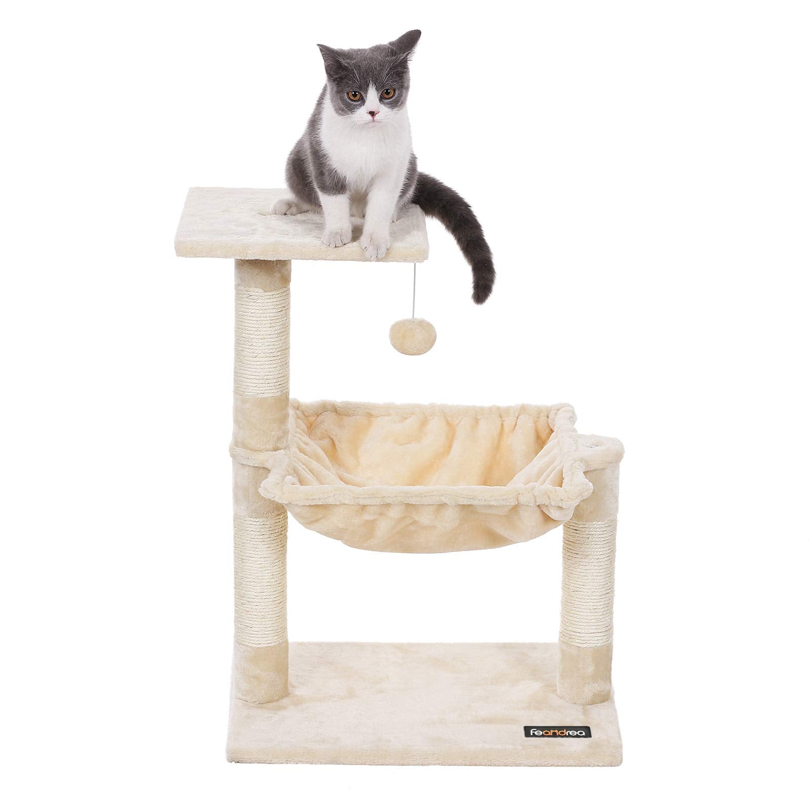 FEANDREA Cats Climb Tree Steady Cat Tree with Plush and Soft Hammock PCT82M