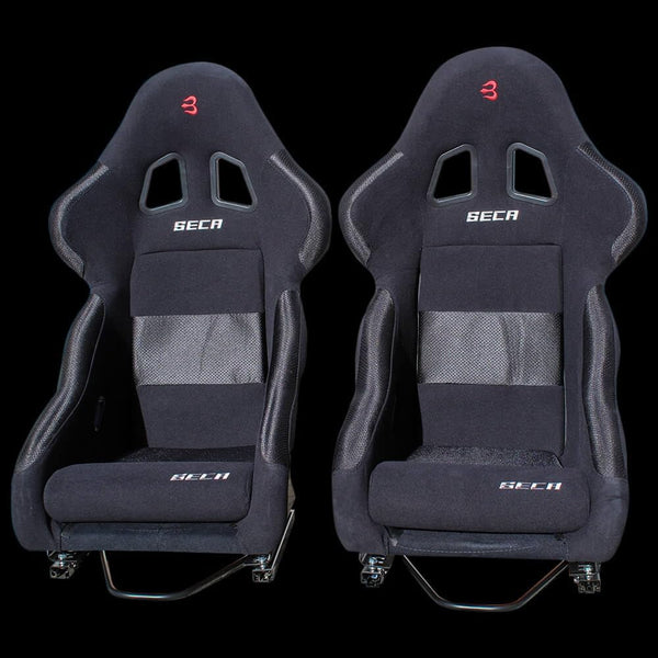 Set of Barbarian Fixed Bucket SECA Racing Seats for 3-Series E36 (all models) BMW, Black Felt, Track, Race, Drift