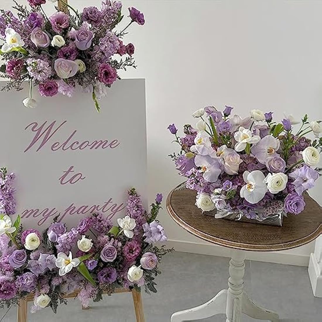 FagusHome 30 Pcs Silk Hydrangea Heads Artificial Flowers Heads and Stems Fake Hydrangea Flowers for Home Wedding Decor (Light Purple)
