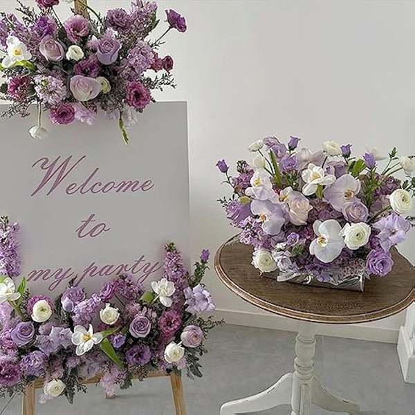 FagusHome 30 Pcs Silk Hydrangea Heads Artificial Flowers Heads and Stems Fake Hydrangea Flowers for Home Wedding Decor (Light Purple)