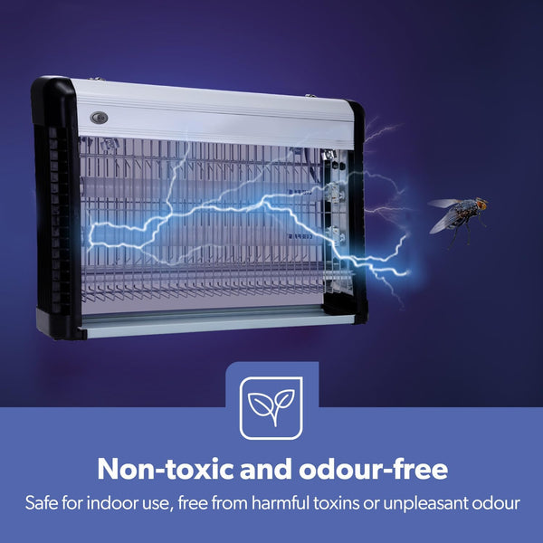 Geepas Electric Fly Killer & Bug Zapper | Powerful UV Light Indoor Insect Trap for Flies, Mosquitoes, Wasps | 50M² Coverage | Odourless & Low Noise | Plug-in Eco-Friendly Pest Control 20W