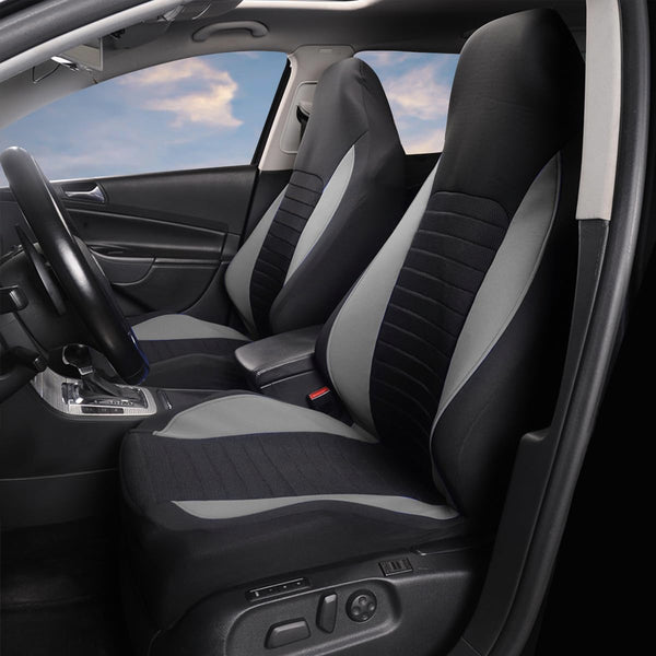 AUTOYOUTH Car Seat Covers Simple Bucket Style Universal Front Pair Fit for Car Truck SUV Van Seat Covers Car Seat Protector, Beige