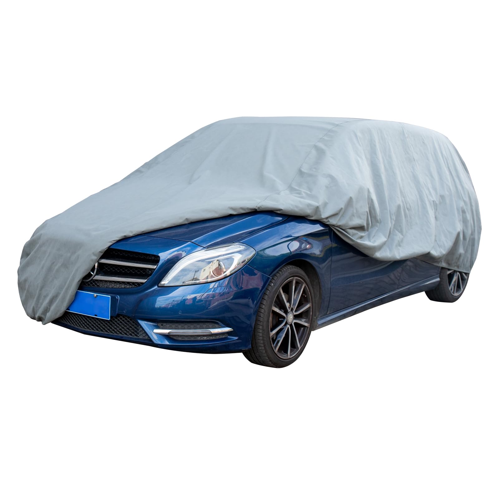 Leader Accessories Full Car Cover Premium 5 Layers Waterproof Breathable Vehicle Cover Universal Fit (Sedan-200"x61"x50",Grey,Outdoor)