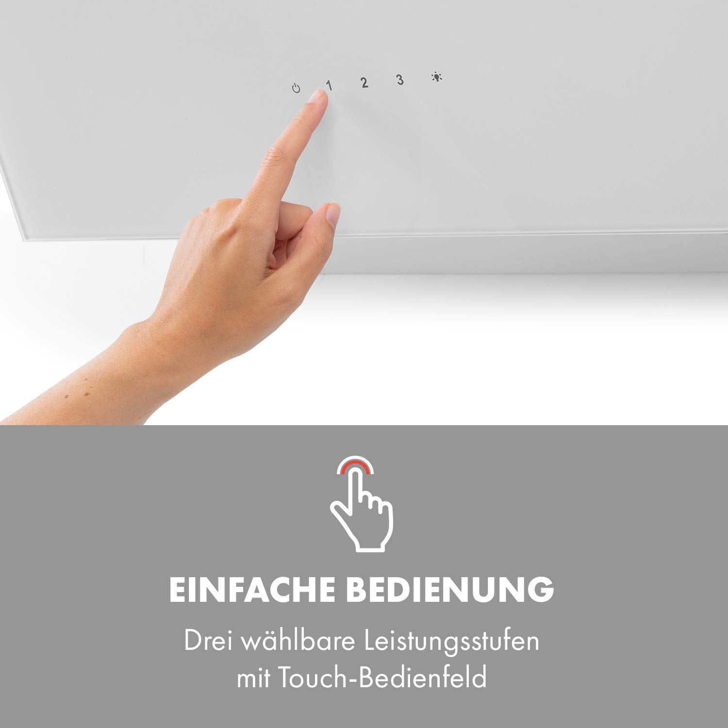 Klarstein Alina 90 Angled Cooker Hood - 600m³/h Air Flow, Touch Panel, LED Backlighting, Quiet 63dB, Energy Class A, 90cm Extractor Hood, Black