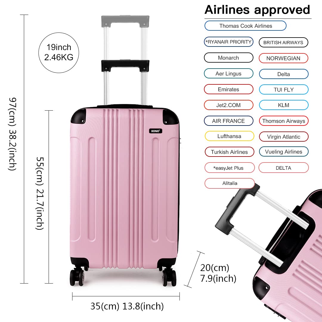 Kono 28 Inch Large Hard Shell Luggage Lightweight ABS 4 Wheels Spinner Business Trip Trolley Case Suitcase (Grey)