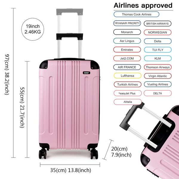 Kono 28 Inch Large Hard Shell Luggage Lightweight ABS 4 Wheels Spinner Business Trip Trolley Case Suitcase (Grey)