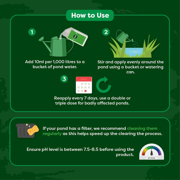 Envii Pond Klear Xtra ? Strong Pond Clear Water Treatment, Naturally Clears Green Pond Water ? Treats Up To 100,000 litres