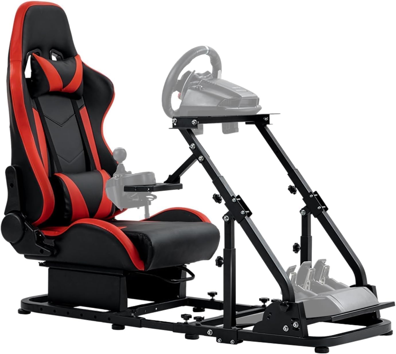 Dardoo G923 Racing Simulator Cockpit Frame with Comfortable Seat Fits for Logitech/Thrustmaster/Fanatec G27 G29 G920 T300RS, Steering Wheel Stand, Not Include Steering Wheel, Pedal and Handbrakel