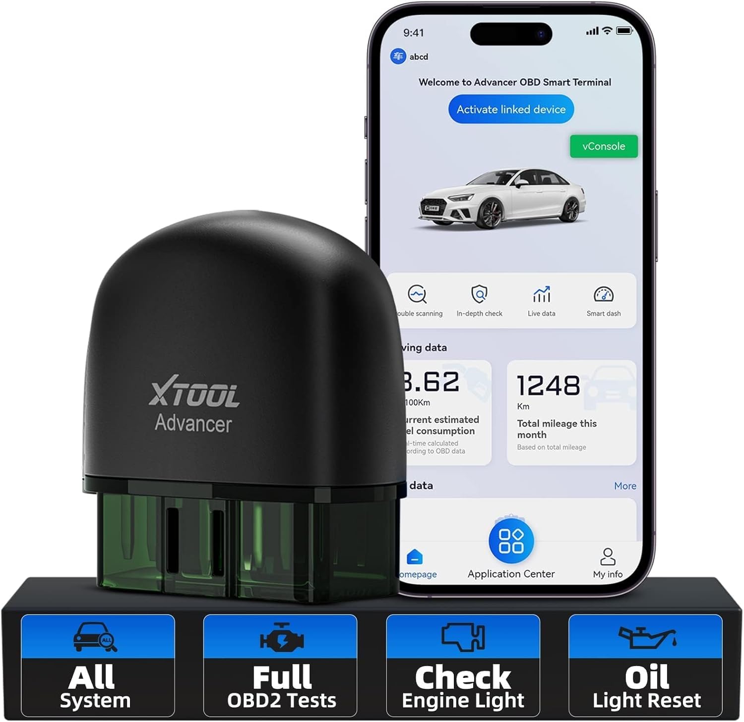XTOOL AD20 Pro OBD2 Scanner, Wireless Full System OBD2 Code Reader Car Diagnostic Tool, Free Update, Oil Reset, Smog Check, Performance Test, Voltage Test, Engine Fault Code Reader for iOS & Android
