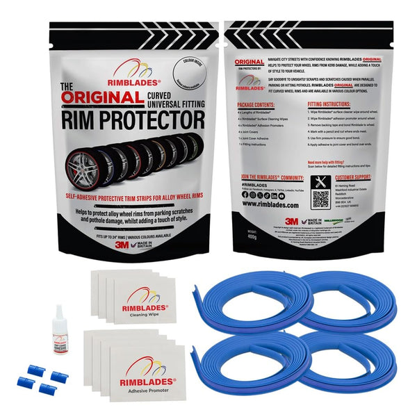 Rimblades Original Black Alloy Wheel Protectors - DIY | 9 Colours Available | Universal Fit for All Wheels | Durable Rim Guards | Car Wheel Scratch Protection | Rim Protection