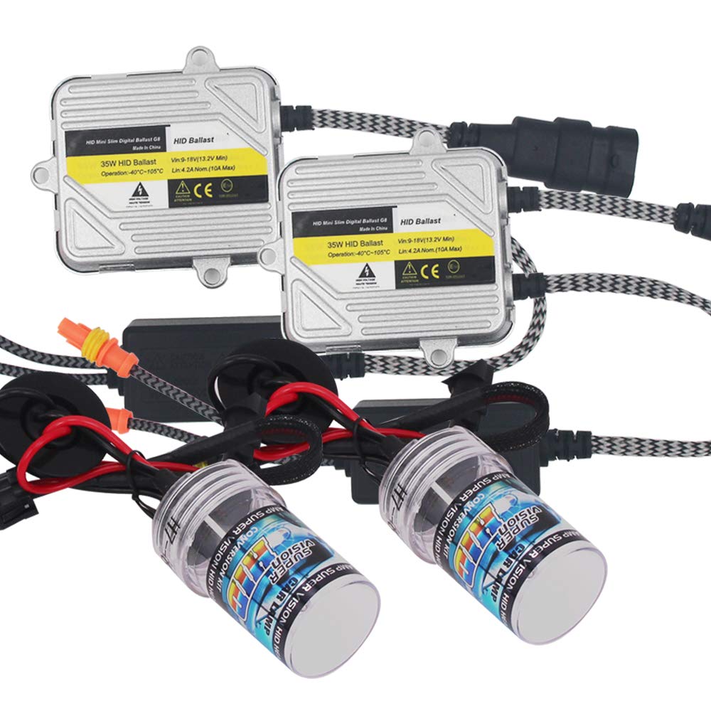 HSUN HID Conversion Kit,With Reliable Ballast Fit Car Factory Headlight,6000K Xenon White (H1)