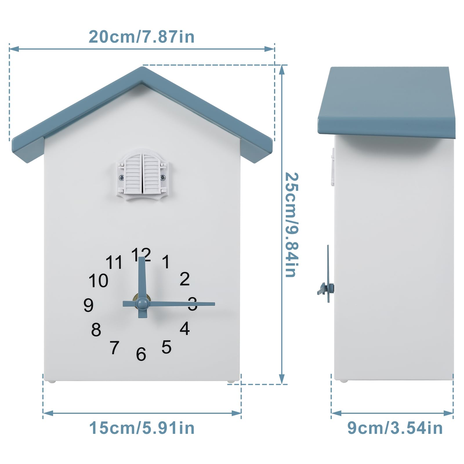 Eummy Minimalist Cuckoo Clock with Pendulum - Battery Powered Wall Clock for Home Decoration
