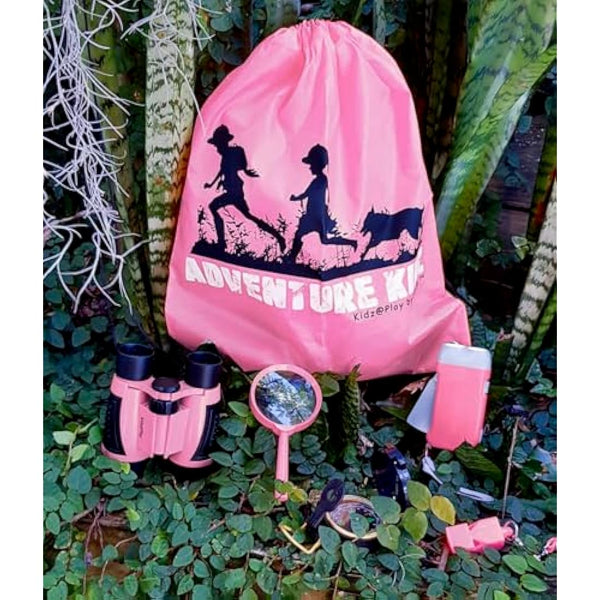 Adventure Kidz Outdoor Exploration Kit, Children’s Binoculars, Flashlight, Compass, Fox Whistle, Magnifying Glass, Backpack. Great Gift Set for STEM, Pretend Play, Ages 3+