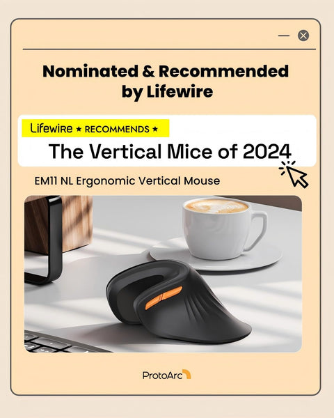 ProtoArc EM11 NL Ergonomic Mouse, Wireless Vertical Mini Mouse Rechargeable Optical Mice with Multi-Device (2*Bluetooth + USB Connection), 3 Adjustable DPI for Computer, iPad, Mac, Windows Black