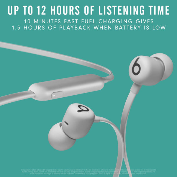 Beats Flex Wireless Earphones – Apple W1 Headphone Chip, Magnetic Earbuds, Class 1 Bluetooth, 12 Hours of Listening Time, Built-in Microphone - Smoke Grey
