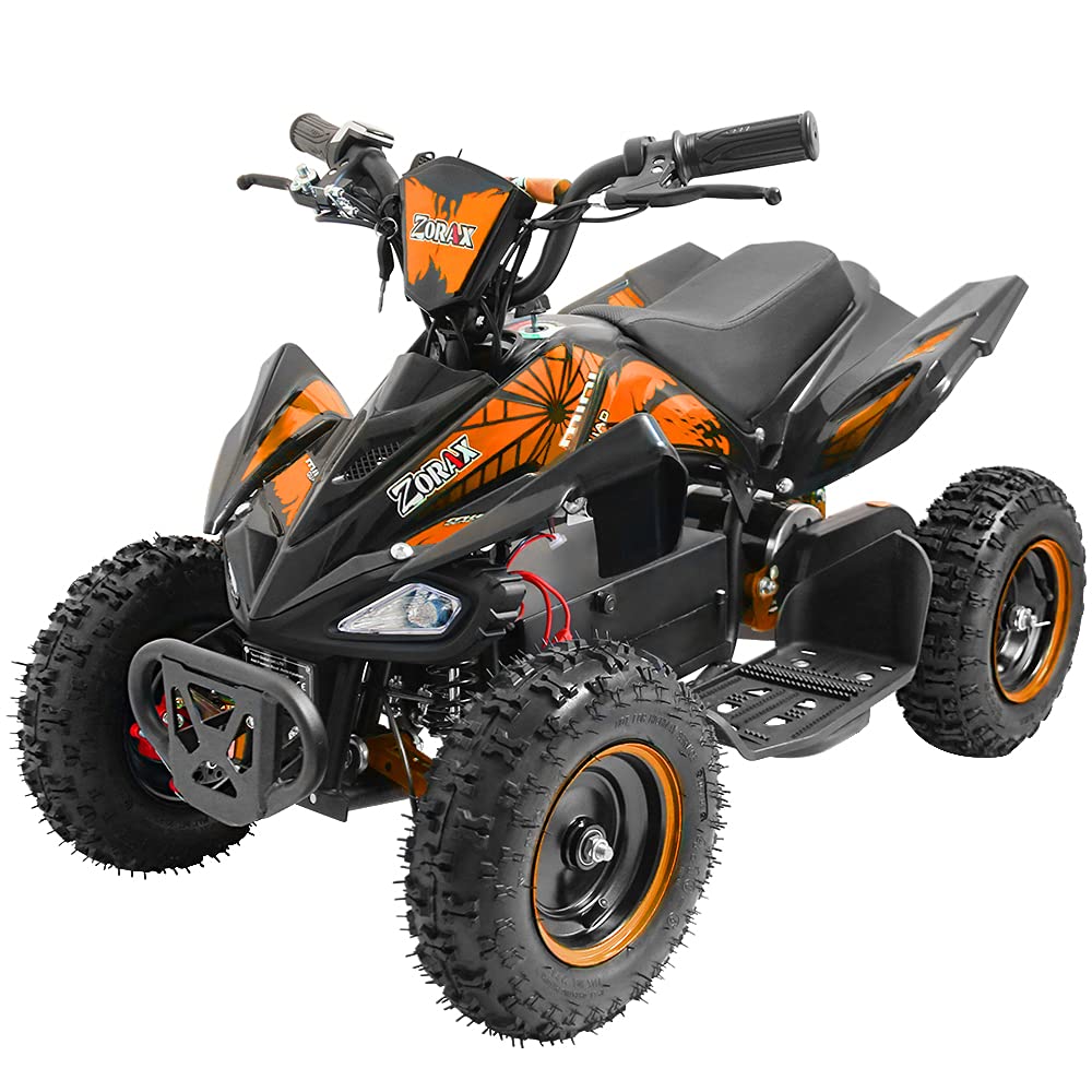 Zorax 36V 1000W Yellow 6'' Tyre Battery Powered Kids Mini ATV Quad Bike (Foot Brake - 3 Speeds - LED Light - Forward/Neutral/Reverse - CE Approved - MAX Capacity: 65KGS) Children's Electric Ride on
