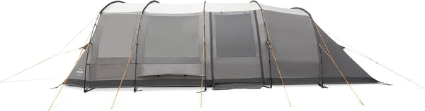 Vango Purbeck 600XL Family Tent [Amazon Exclusive], Large 6 Man Tent with 3 Rooms, Enclosed Porch Area, Double Living Area, Climate Windows - Vivid Grey