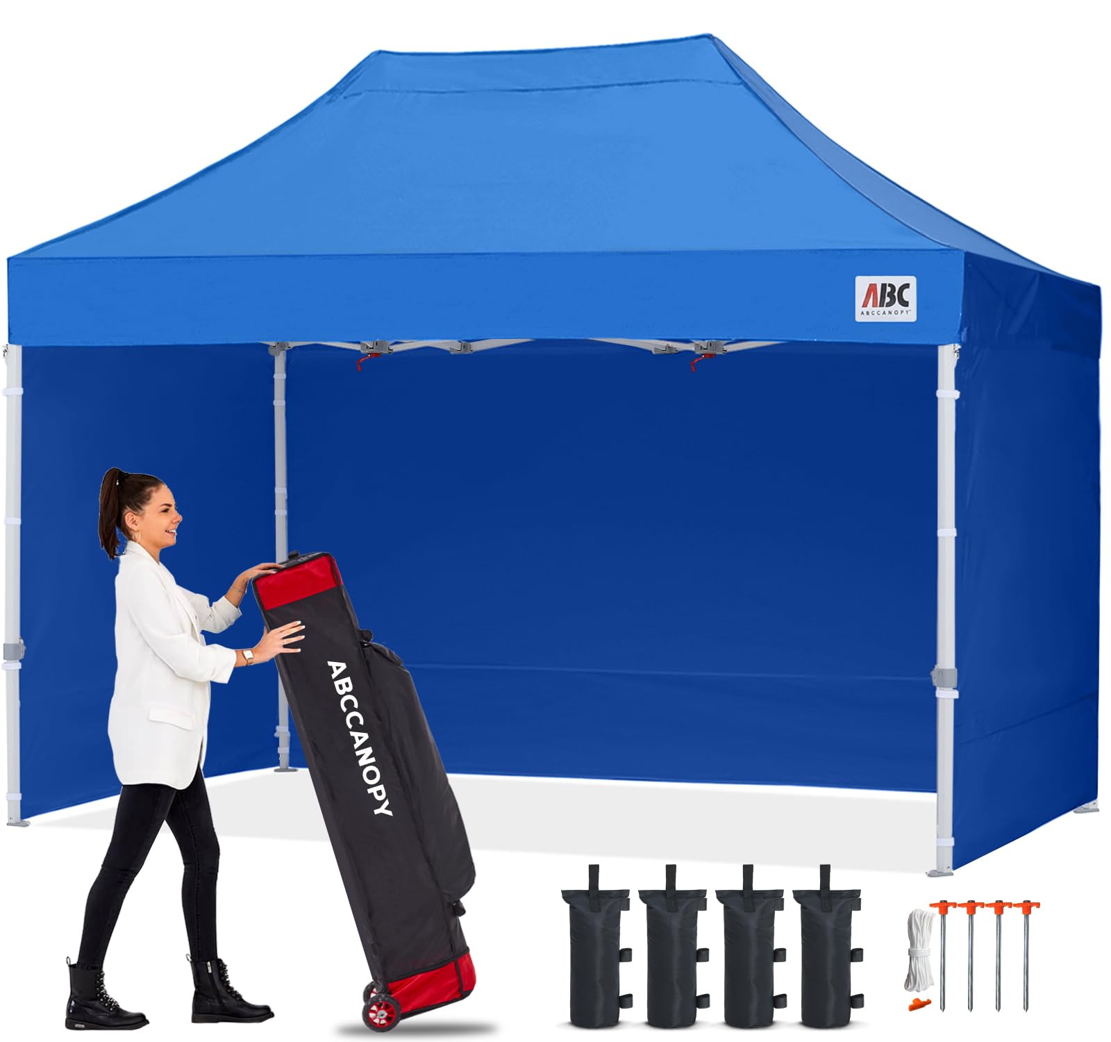 ABCCANOPY 3x6M Pop Up Gazebo Canopy Commercial Tents Market stall with 4 Removable Sidewalls and Roller Bag Bonus 4 Weight Bags (Grey)