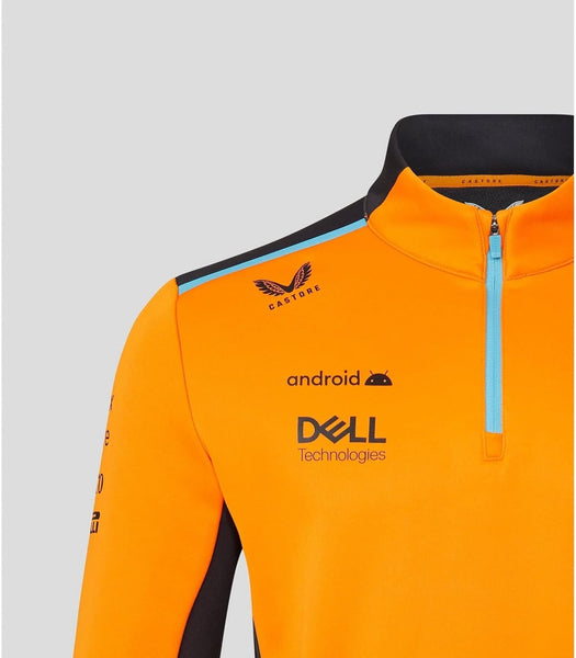 McLaren Formula One Team - Official 2023 Formula 1 Merchandise - Replica Team Quarter 1/4 Zip Top Midlayer - Papaya/Phantom - Men's (XL)
