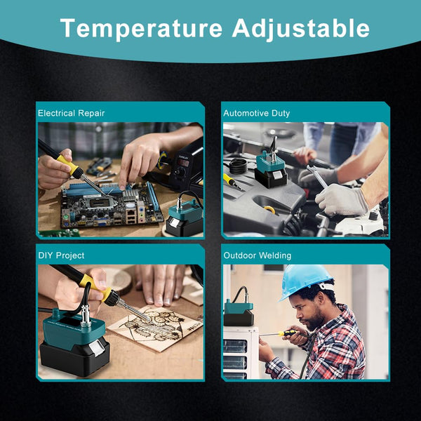 60W Cordless Soldering Iron Kit for makita 18V Battery (NO Battery) Soldering Iron Station with Auto-Sleep,Temperature Regulation for DIY, Appliance Repair,Wire Welding