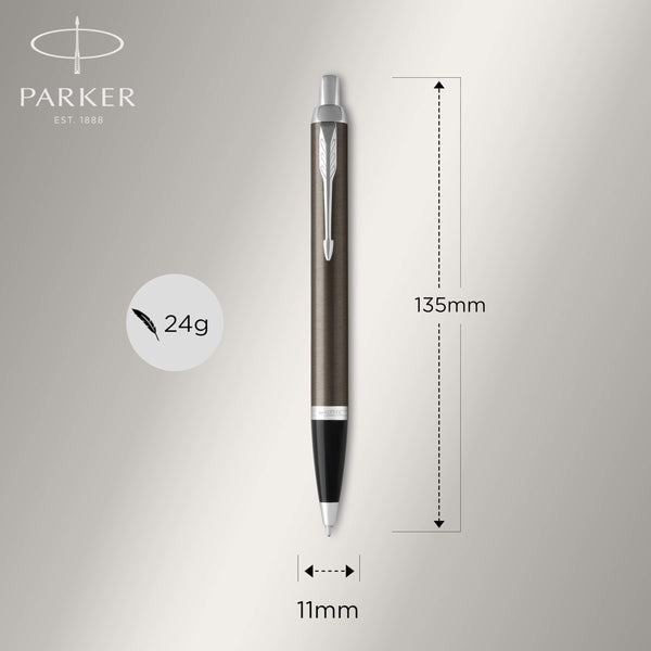 Parker IM Ballpoint Pen | Dark Espresso with Medium Point Blue Ink Refill | Gift Box