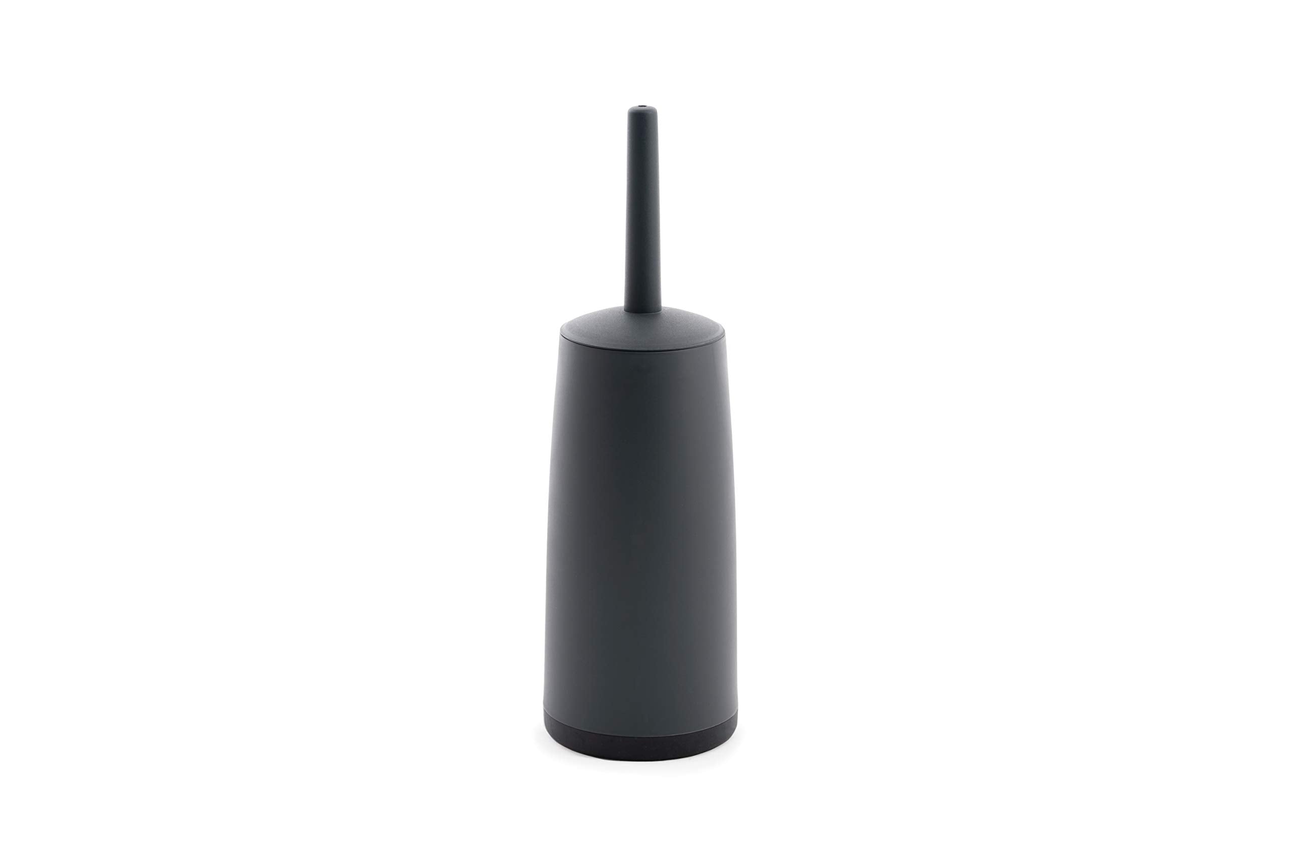 CleanPEAK Toilet Brush with Holder, Replacement Head, Hand Guard and Non-Slip Base for Bathrooms ? Charcoal Grey