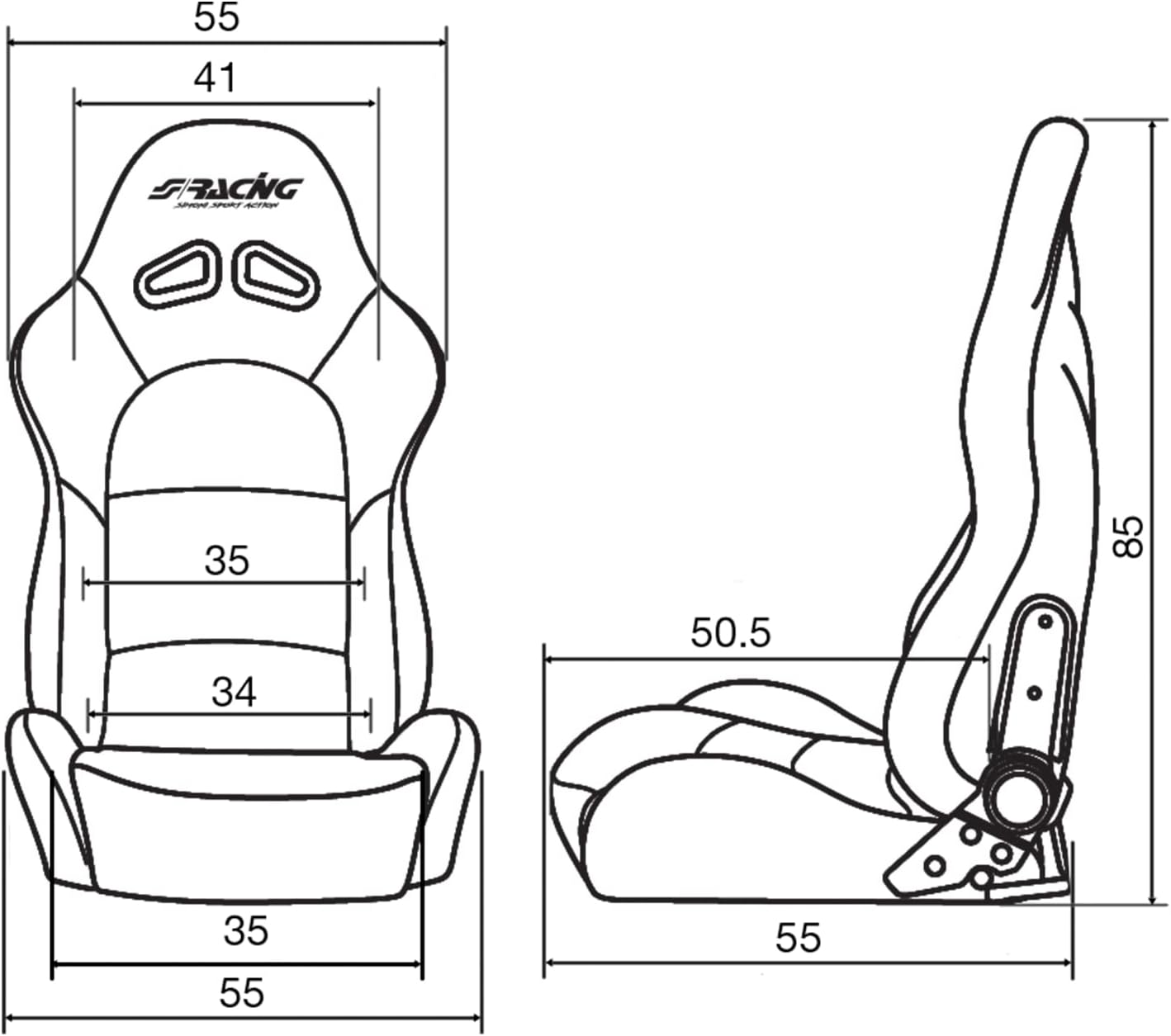 Simoni Racing SRSF/7W Sport Seat Tazio, White