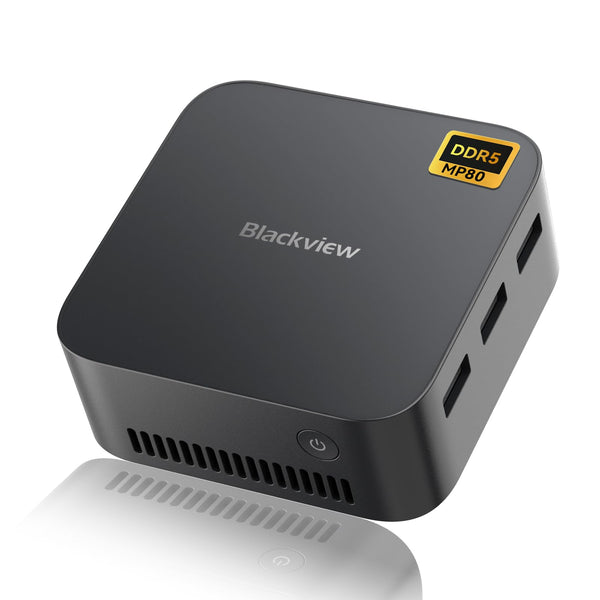 Blackview MP100 Aesthetic Mini PC Win 11 Pro, Ultra-Fluid 144Hz, AMD Ryzen 7430U, 16GB RAM 512GB SSD Mini Desktop Computer, Smart RGB, 3-Year Guarantee, WiFi 6/BT 5.2, Triple 4K Display for Home