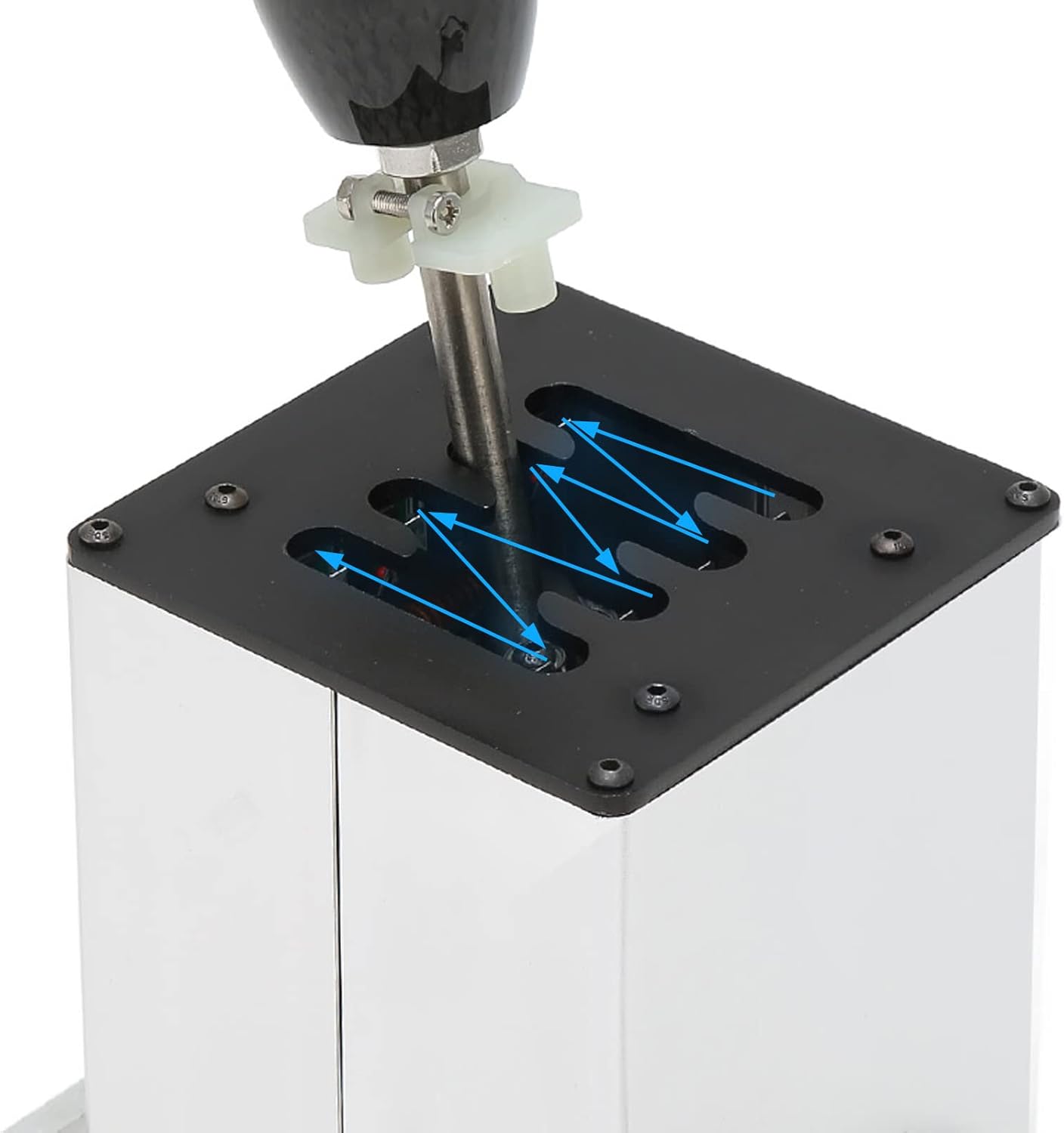 Simulator Shifter for ATS ETS Dust WRC Sim Racing Games, 7 Plus R Racing Game H Shifter with Carbon Fiber Grip, USB Shifter for Logitech G29 G27 G25 G920 T300RS GT