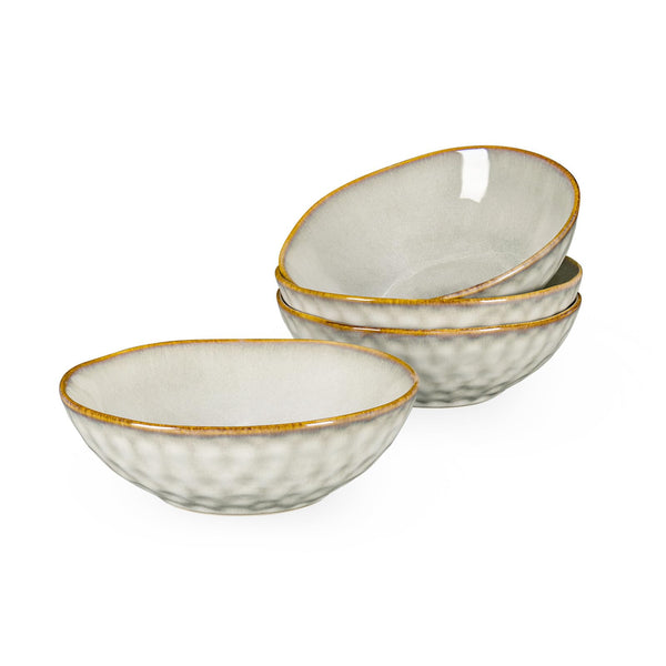 Henten Home Cereal Bowls Stoneware 4-Piece, Beige Bowls Set 25Oz - 750 ml, Bowl Set/Soup Bowls Ceramic/Bowls Ramen/Dipping Bowl