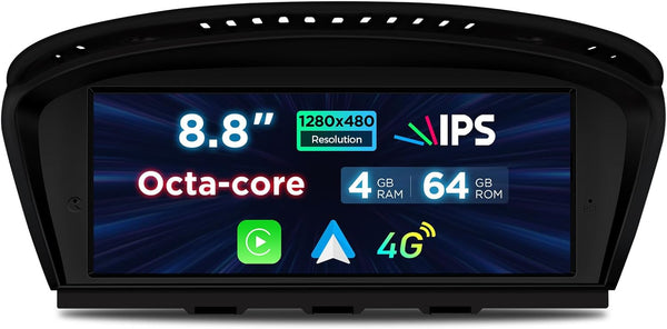 XTRONS 8.8" Car Stereo Android Octa-Core 4+64GB for BMW 3 Series E90 E91 5 Series E60 E61 (2005-2008) w CCC system Touch IPS Screen GPS navigation, w 4G LTE CarAutoPlay Android Auto Support AHD Camera