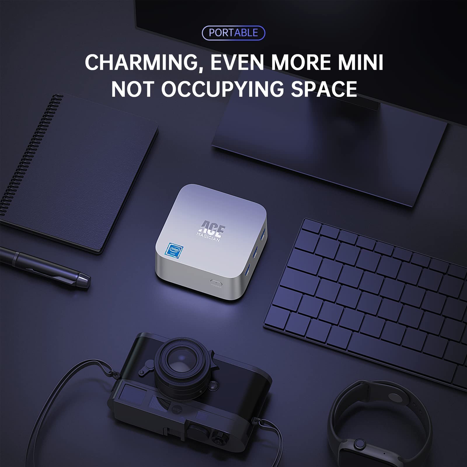 T8Plus Mini PC, 12th Gen Intel Alder Lake N95 (up to 3.40Ghz), 8GB DDR4 256GB M.2 SSD Mini Desktop PC with Dual Ethernet/4K HDMI*3, 2,4/5 G WiFi,BT4.2 for home theatre/office/school
