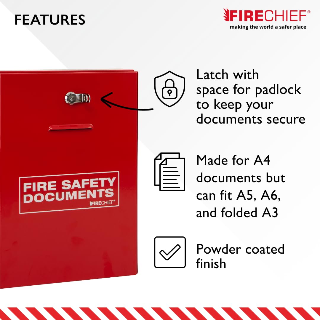 Firechief DHS2 Document Holder with Latch, Red