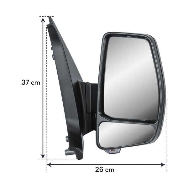 Repmacement Driver Right Side Door Wing Mirror O/S Electric and Heated Manual Folding with Textured Back Cover for Ford Transit Tourneo Custom 2015 to 2024