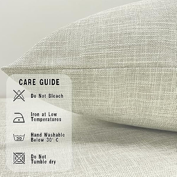 GONOVE Cushion Covers 60×60cm Solid Soft Cotton Linen Throw Pillow Cover Set of 4 Decorative Plain Pillowcase Square Cushion Cover for Home Sofa Bed Chair Décor, Beige