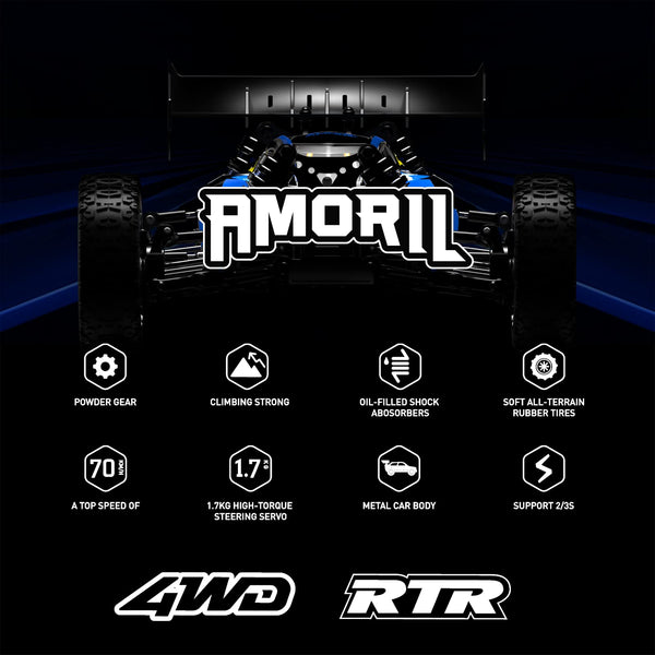 AMORIL 1/10 RTR Brushless Fast RC Cars for Adults,Max 50mph Hobby Electric Off-Road Monster Truck,Waterproof High Speed RC Car 4WD Remote Control Car with 3S Lipo,Green