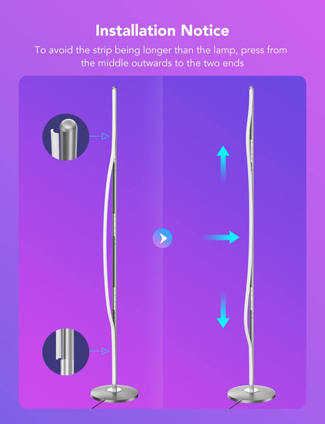 Govee LED Floor Lamp, RGBIC Modern Corner Lamp, Smart Standing Lamp with 61 Scene Modes,Music Sync, Black Corner Floor Lamp for Living Room, Bedroom