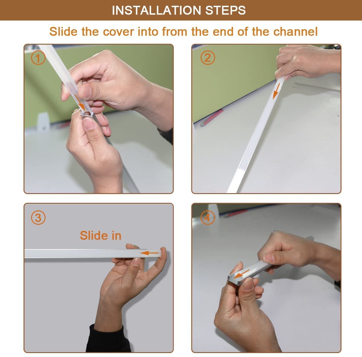 Jirvyuk Led Channel, 10 Pack 1m/3.3ft Led Profile Strip, Led Aluminum Channel and Diffuser for LED Strip Lights with Milky White Cover, End Caps,