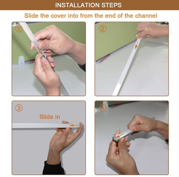 Jirvyuk Led Channel, 10 Pack 1m/3.3ft Led Profile Strip, Led Aluminum Channel and Diffuser for LED Strip Lights with Milky White Cover, End Caps,